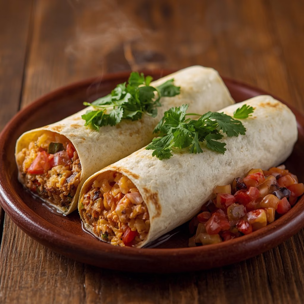 Chicken Burritos with Rice and Beans Recipe