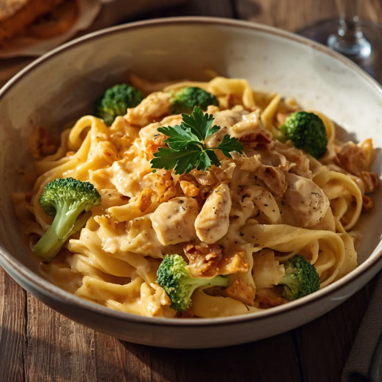 Creamy Chicken Alfredo Fettuccine With Broccoli Recipe