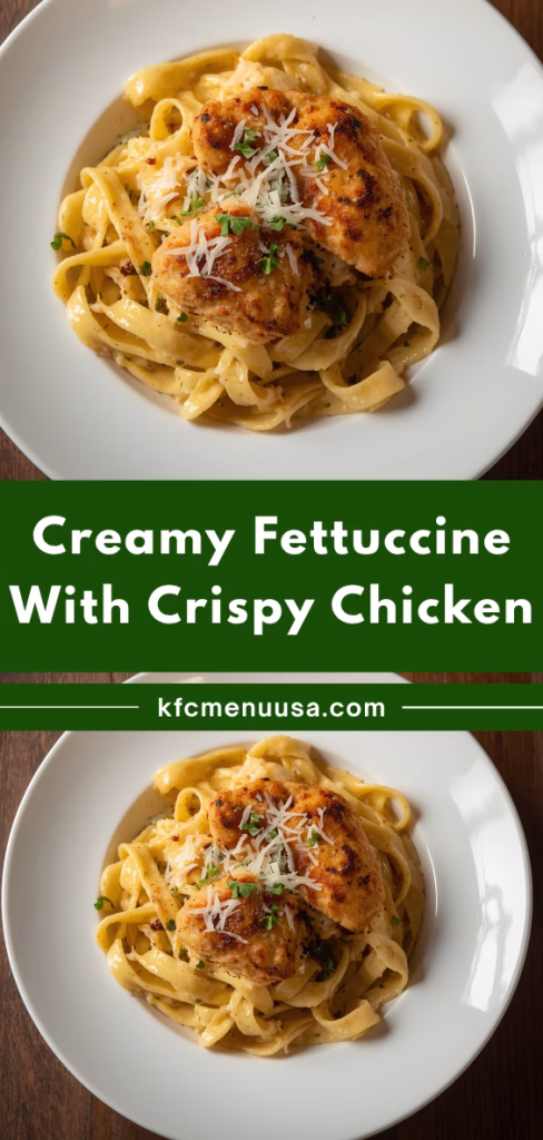Creamy Fettuccine with Crispy Chicken Recipe