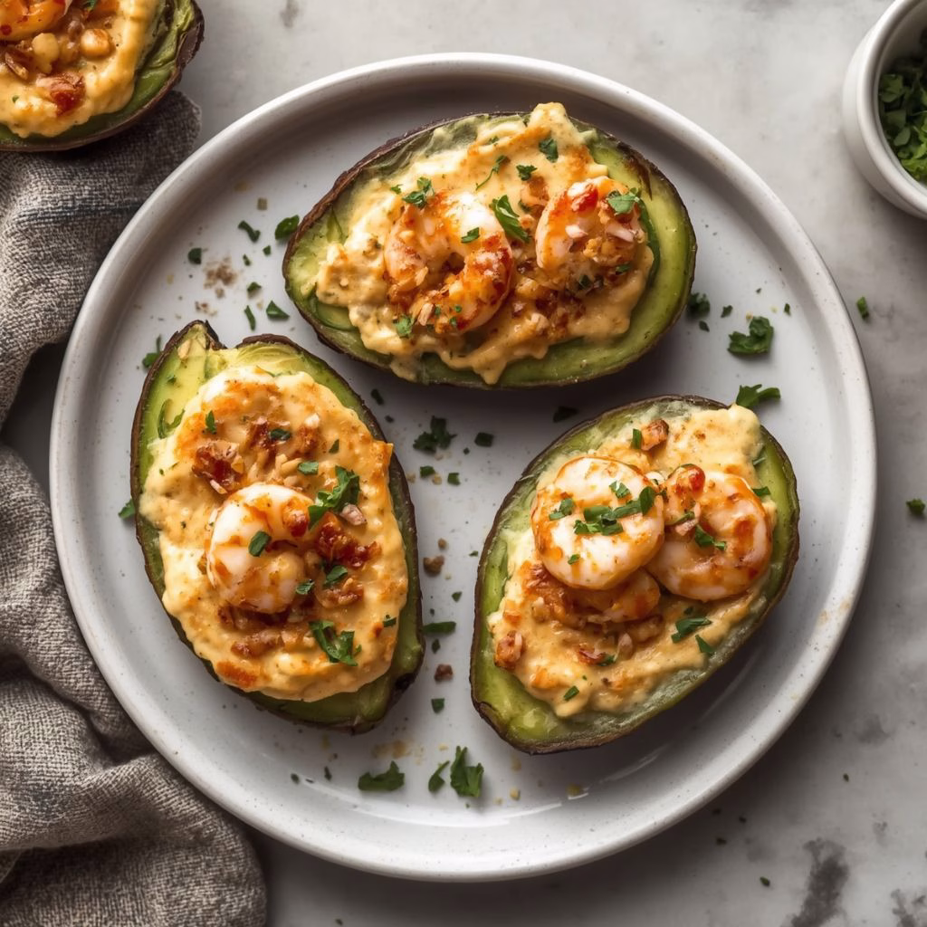 Creamy Garlic Shrimp Stuffed Avocados Recipe