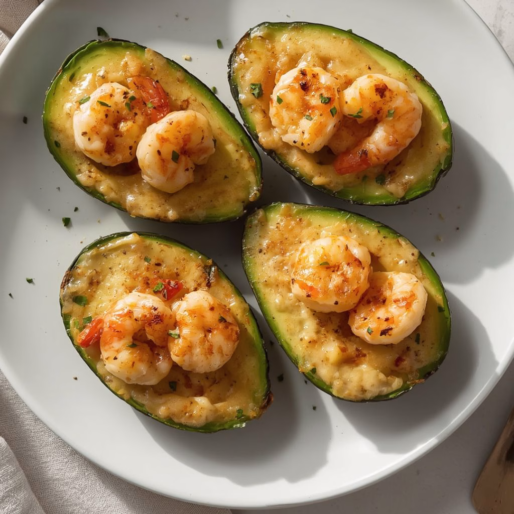 Creamy Garlic Shrimp Stuffed Avocados Recipe