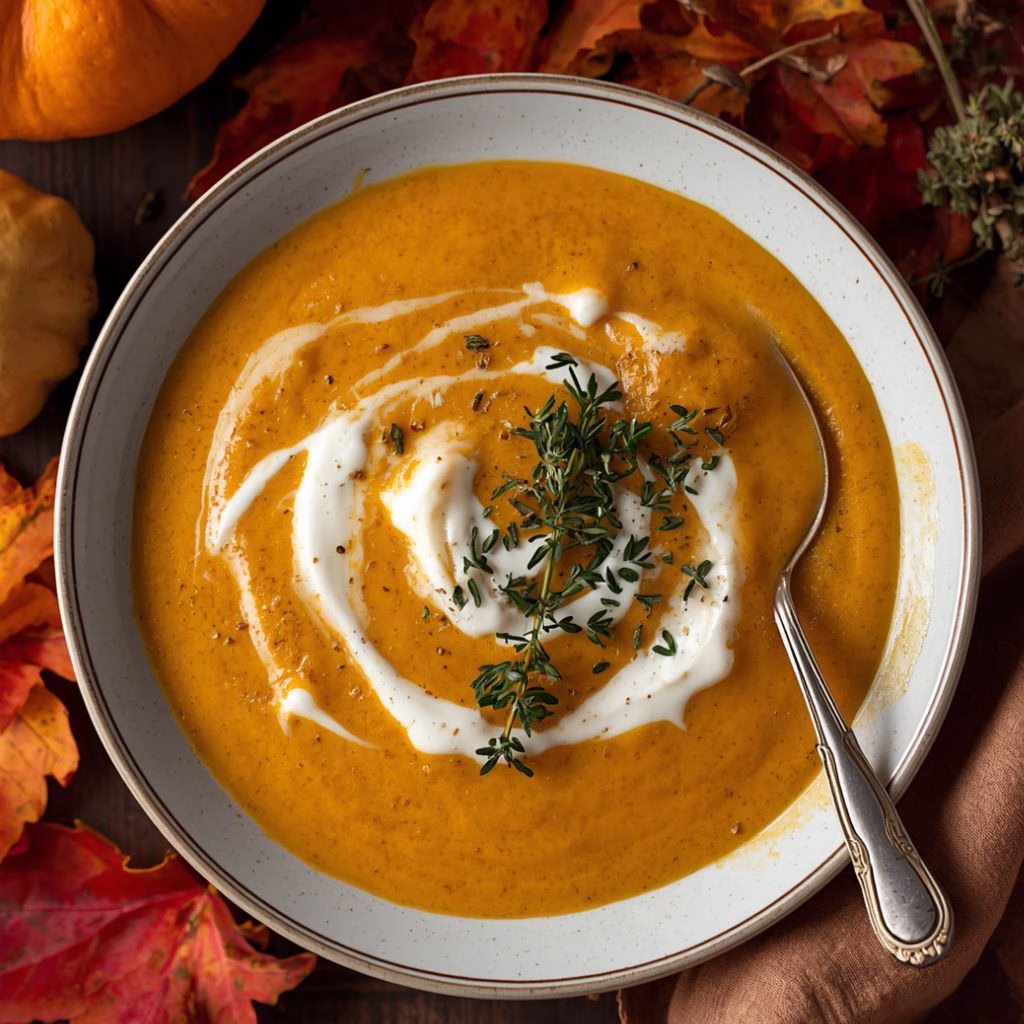 Creamy Honey Roasted Acorn Squash Soup Recipe