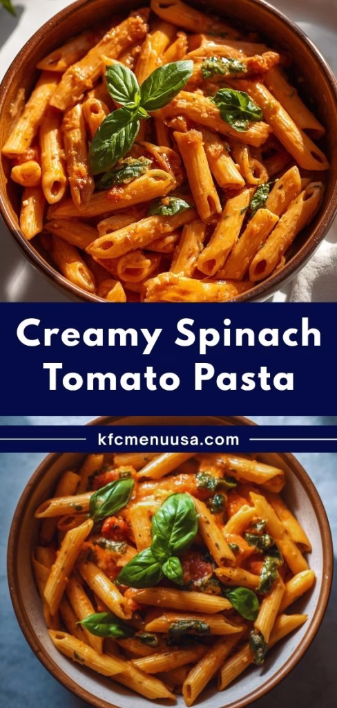 Creamy Spinach Tomato Pasta Recipe