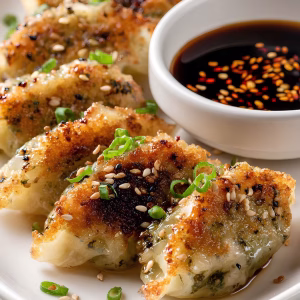 Crispy Cabbage Dumplings with Soy Dipping Sauce Recipe