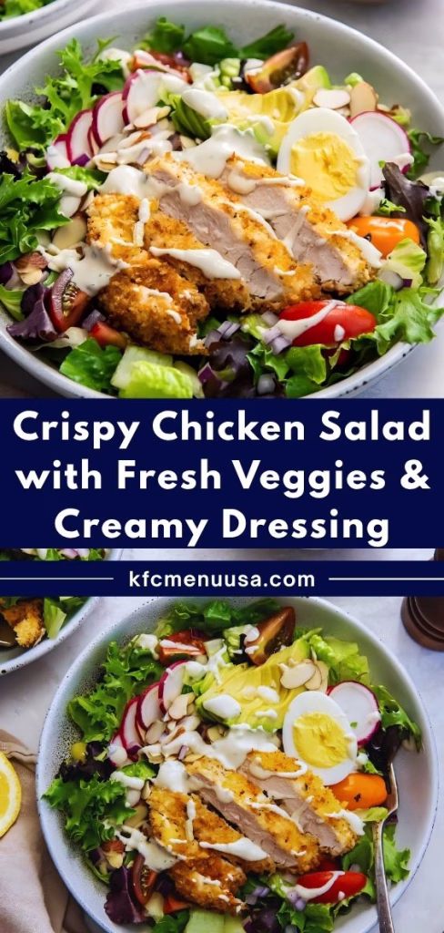 Crispy Chicken Salad with Fresh Veggies & Creamy Dressing Recipe