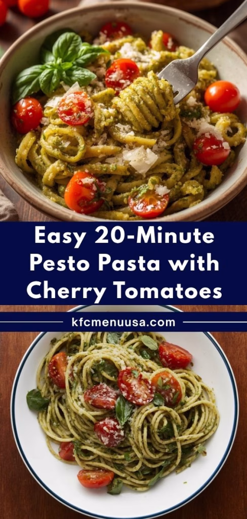 Easy 20-Minute Pesto Pasta With Cherry Tomatoes Recipe