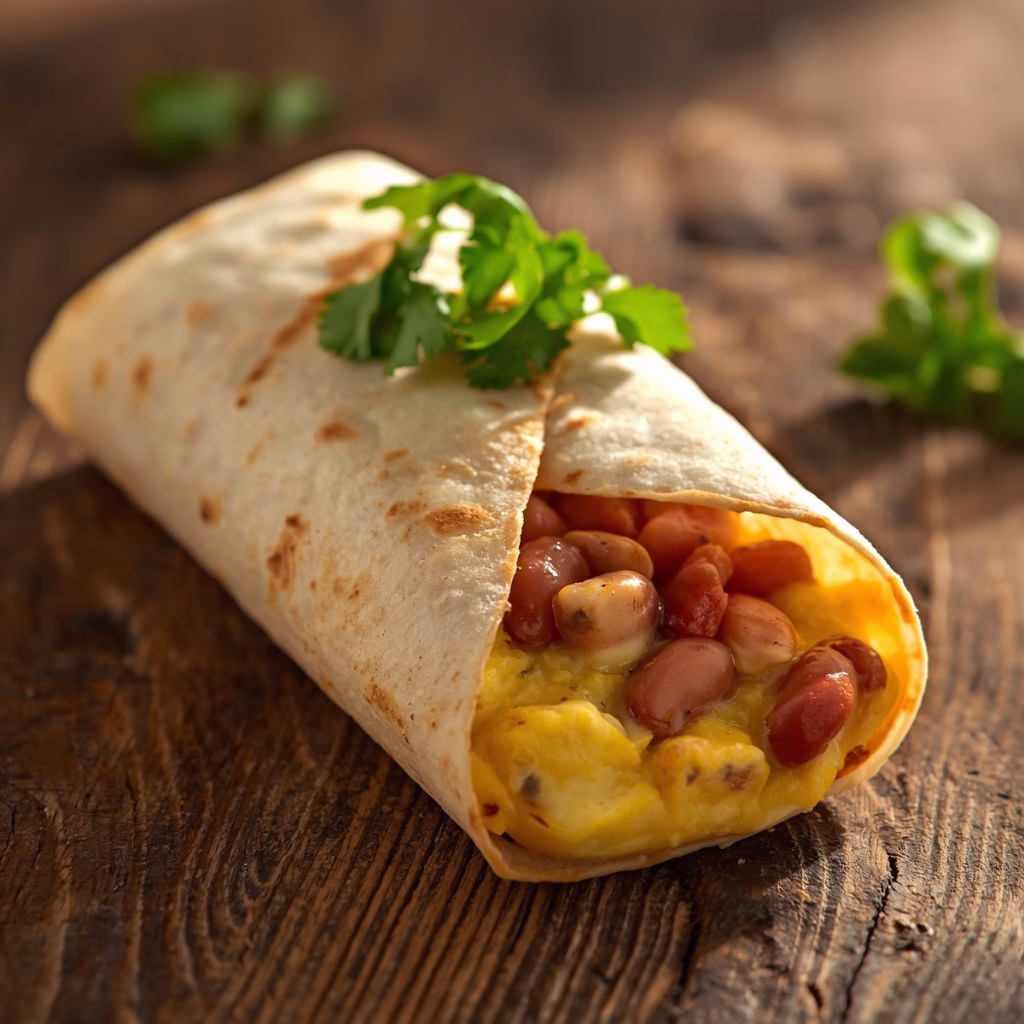 Egg and Bean Breakfast Burrito Recipe