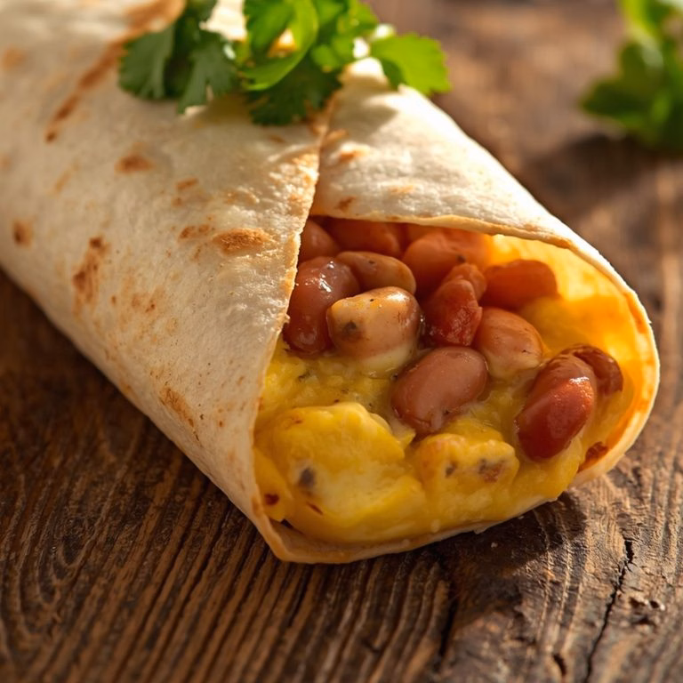 Egg and Bean Breakfast Burrito Recipe