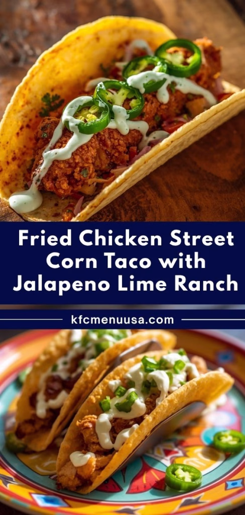 Fried Chicken Street Corn Taco with Jalapeno Lime Ranch