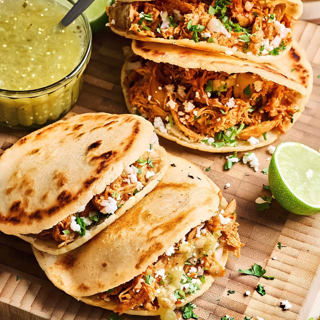 Gorditas with Chicharrón and Salsa
