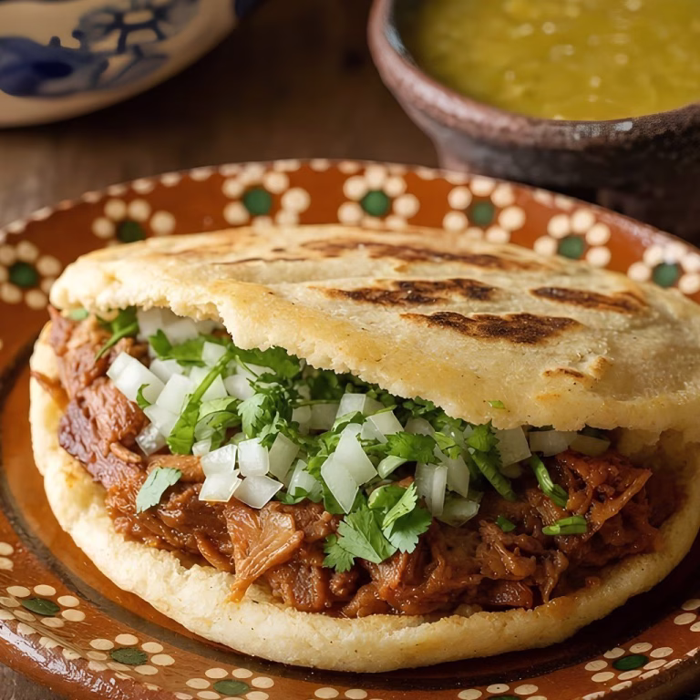Gorditas with Chicharrón and Salsa