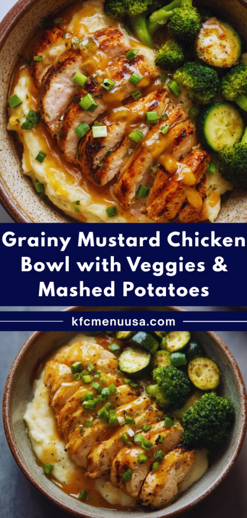 Grainy Mustard Chicken Bowl with Veggies & Mashed Potatoes Recipe
