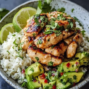 Honey Lime Chicken & Avocado Rice Bowl Recipe