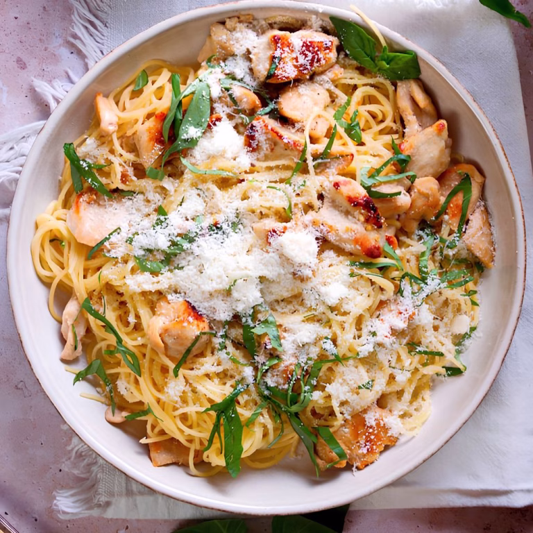 Lemon Basil Chicken Pasta Recipe