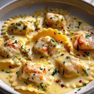 Lobster Ravioli in Zesty Lemon Butter Sauce Recipe