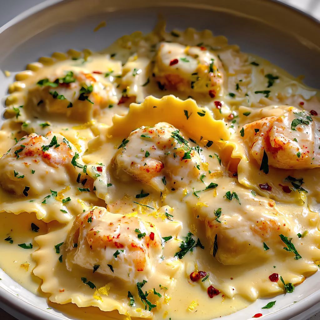 Lobster Ravioli in Zesty Lemon Butter Sauce Recipe