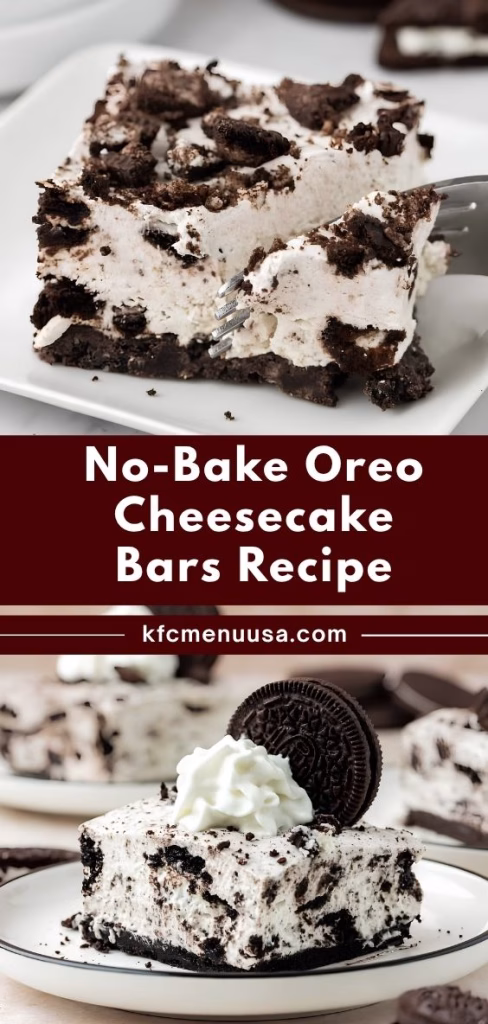 No-Bake Oreo Cheesecake Bars Recipe