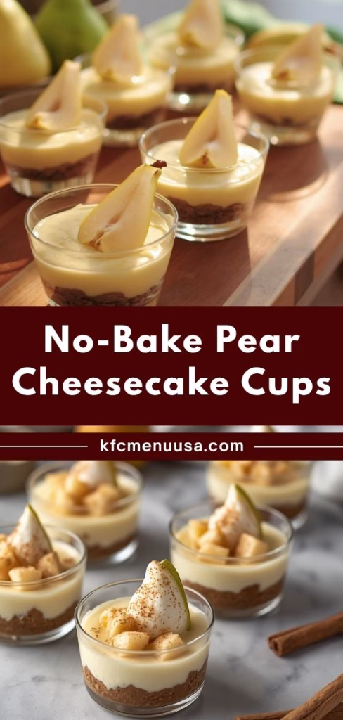 No-Bake Pear Cheesecake Cups Recipe