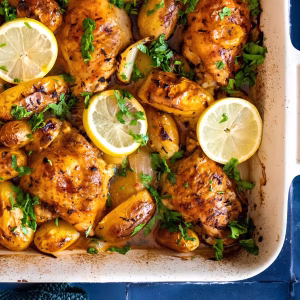One-Pan Greek Lemon Chicken and Potatoes Recipe