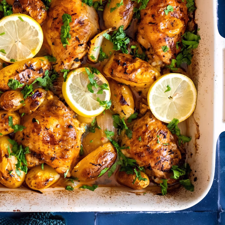 One-Pan Greek Lemon Chicken and Potatoes Recipe
