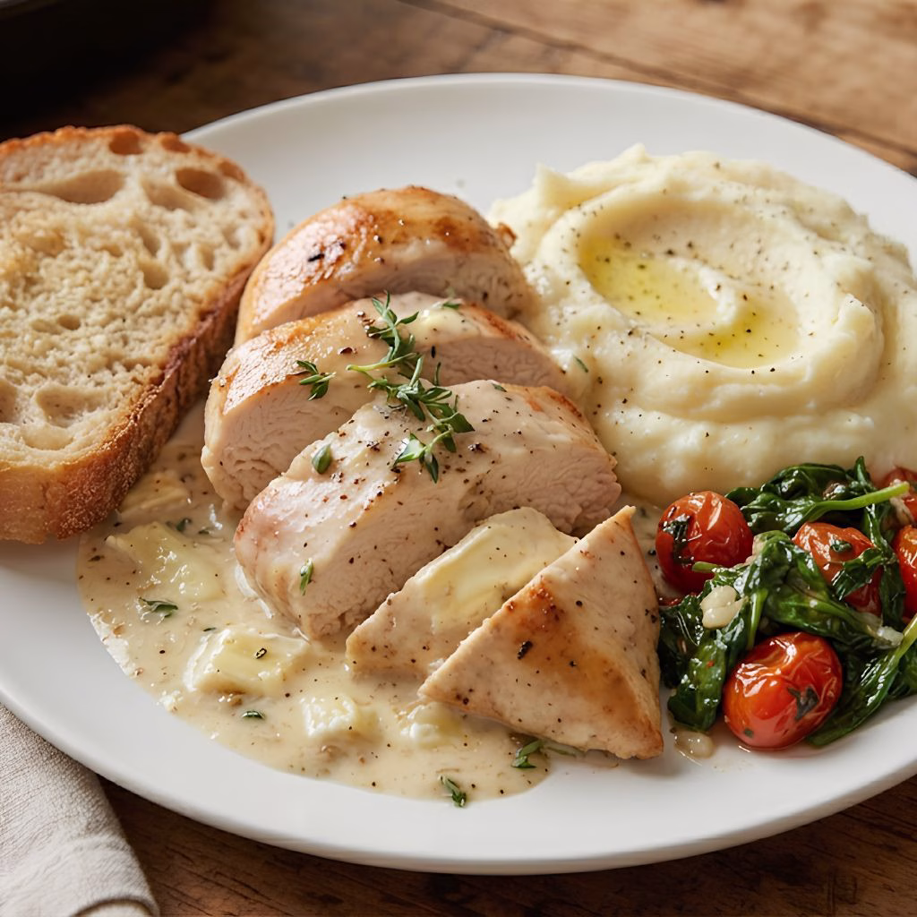 Pan Seared Chicken with Brie Sauce Recipe
