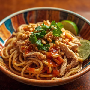 Peanut Noodles with Shredded Chicken Recipe
