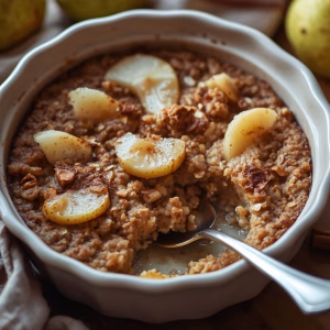 Pear and Cinnamon Oatmeal Bake Recipe