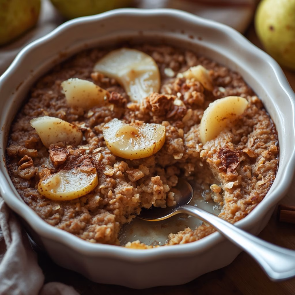 Pear and Cinnamon Oatmeal Bake Recipe