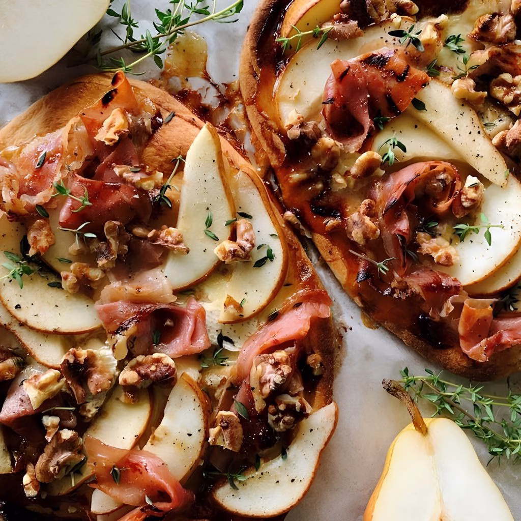 Pear and Prosciutto Flatbread Recipe