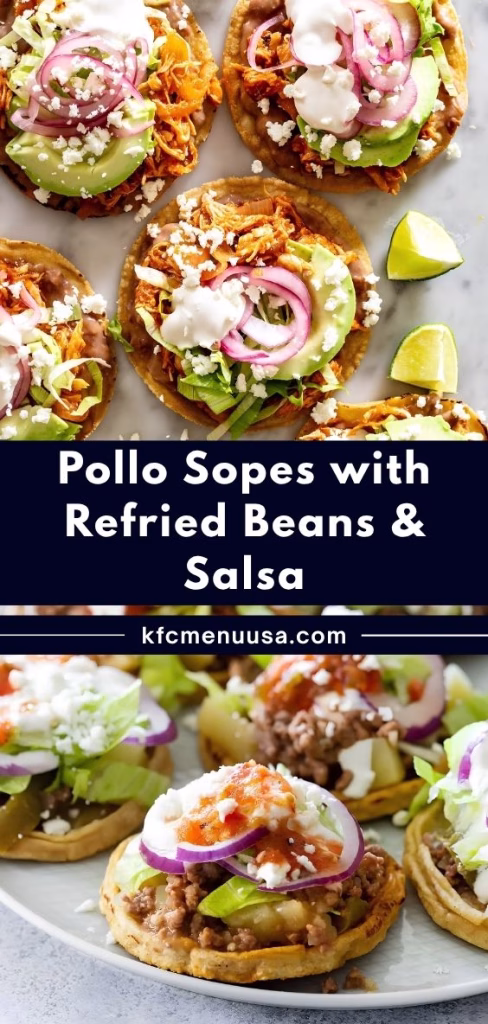 Pollo Sopes with Refried Beans & Salsa Recipe