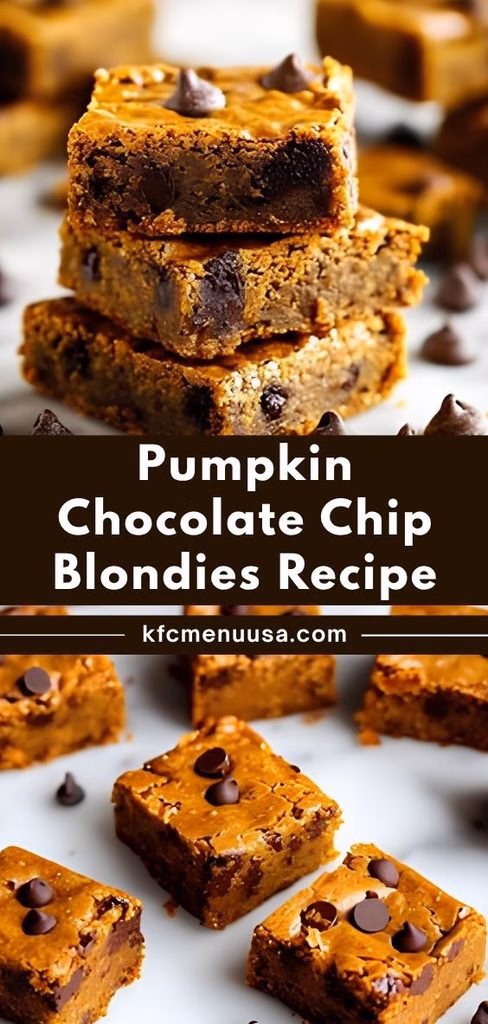 Pumpkin Chocolate Chip Blondies Recipe