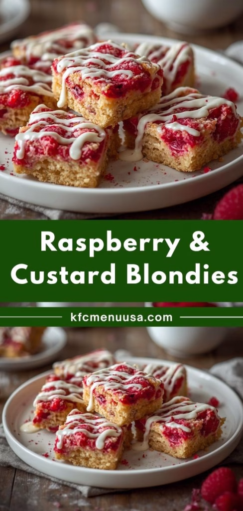 Raspberry & Custard Blondies Recipe