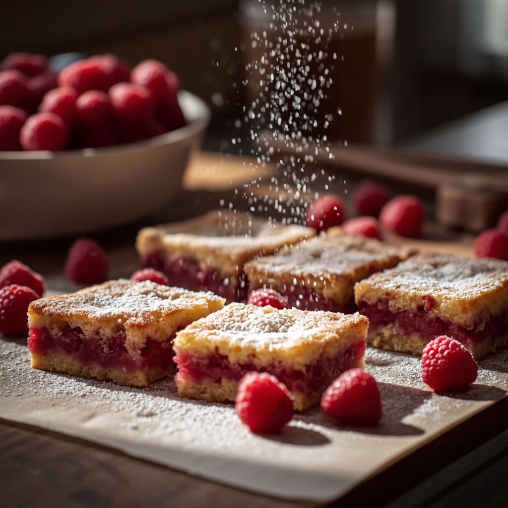 Raspberry & Custard Blondies Recipe