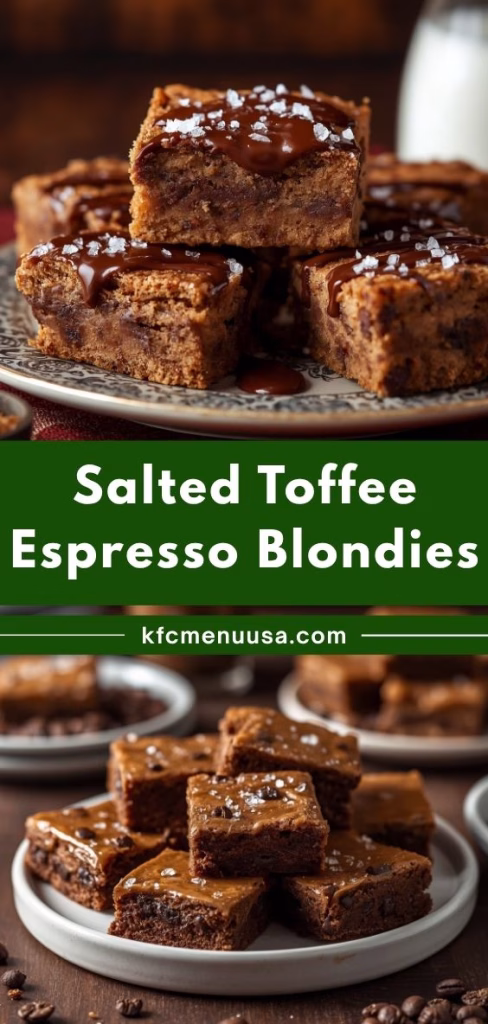 Salted Toffee Espresso Blondies Recipe