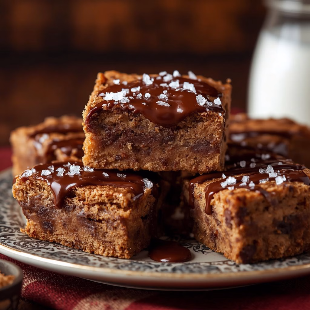 Salted Toffee Espresso Blondies Recipe