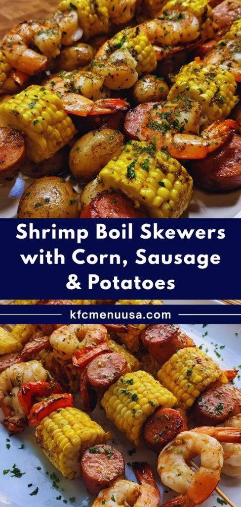 Shrimp Boil Skewers with Corn, Sausage and Potatoes Recipe