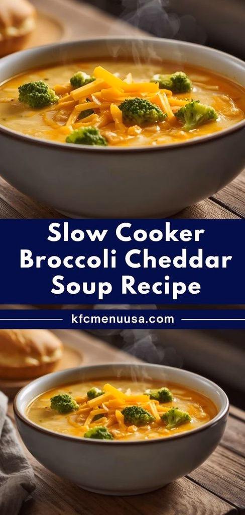 Slow Cooker Broccoli Cheddar Soup Recipe