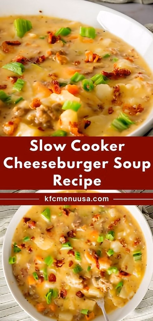 Slow Cooker Cheeseburger Soup Recipe