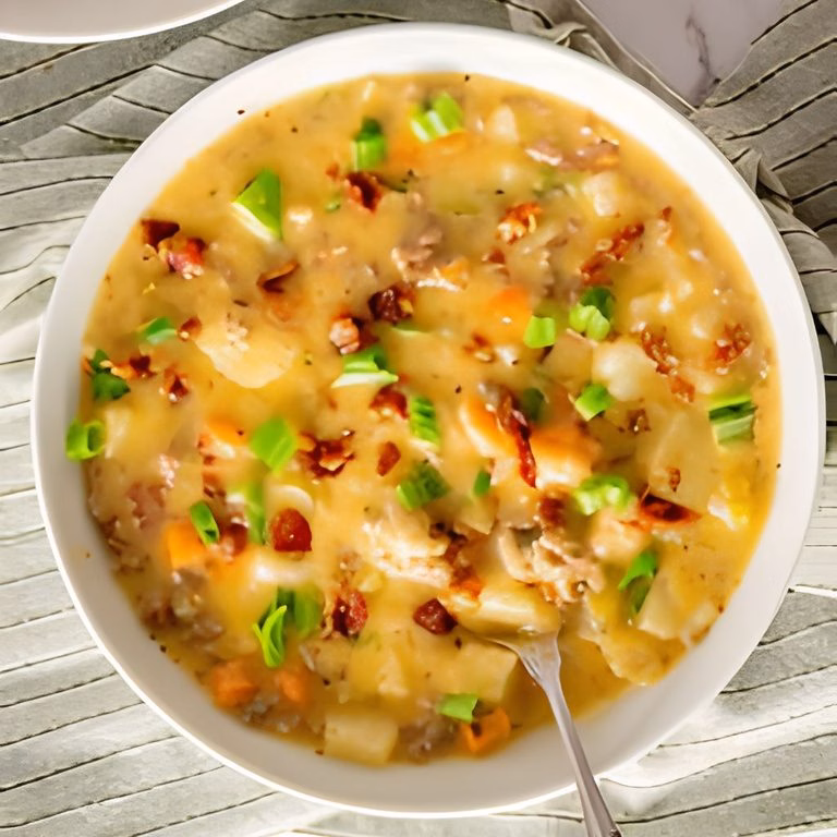 Slow Cooker Cheeseburger Soup Recipe