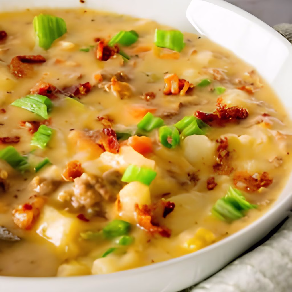 Slow Cooker Cheeseburger Soup Recipe