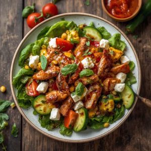 Spicy Shawarma Chicken & Feta Salad Recipe