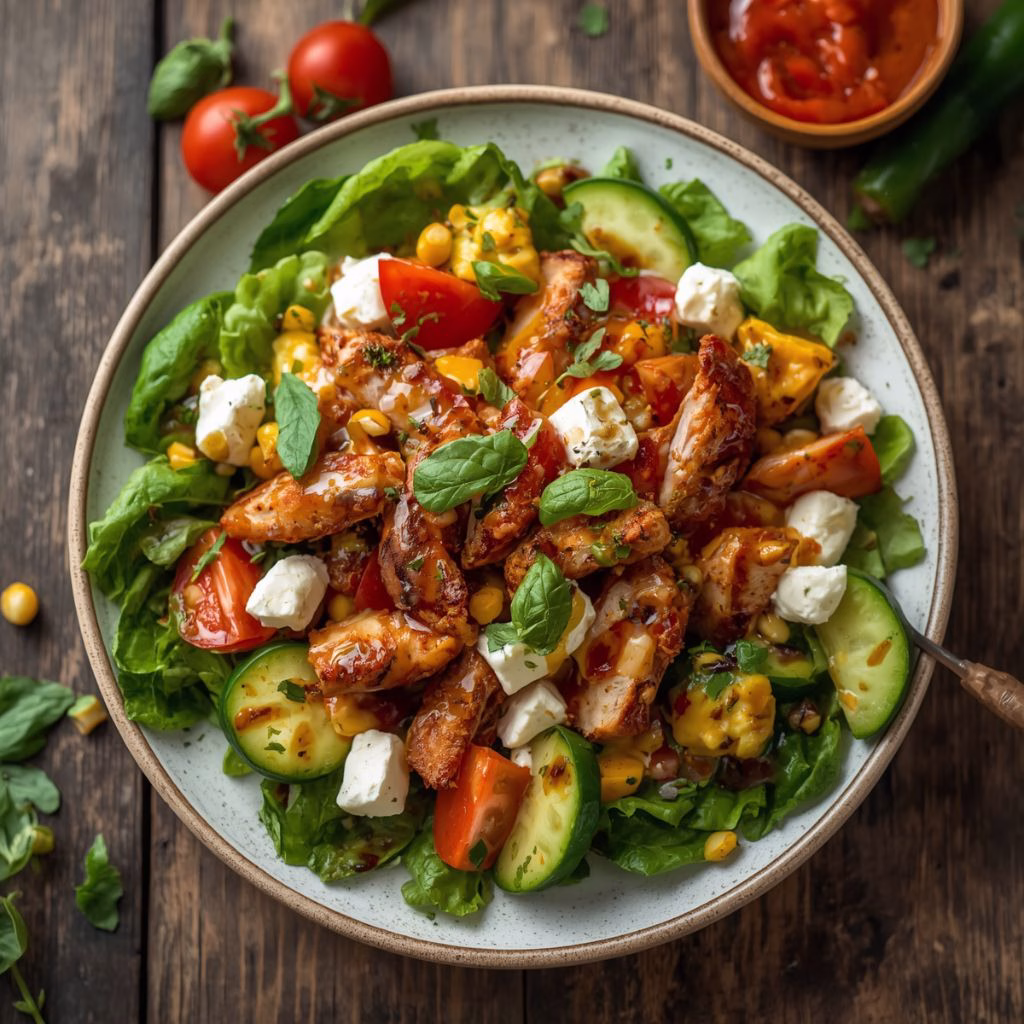 Spicy Shawarma Chicken & Feta Salad Recipe