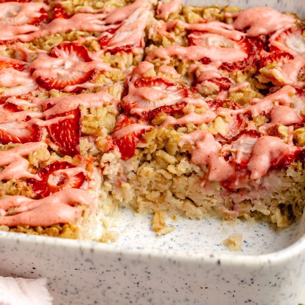 Strawberry Cheesecake Baked Oatmeal Recipe