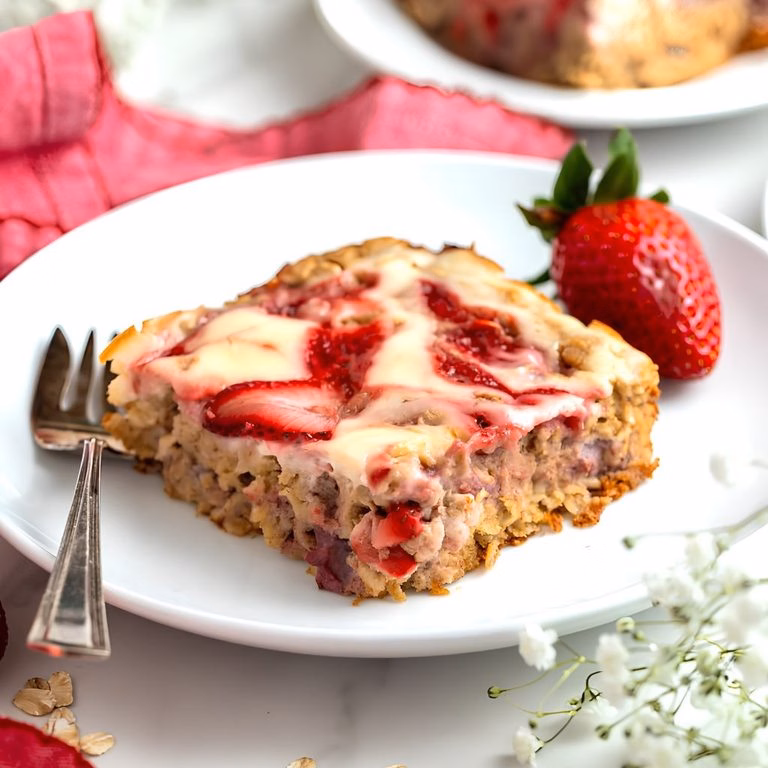 Strawberry Cheesecake Baked Oatmeal Recipe