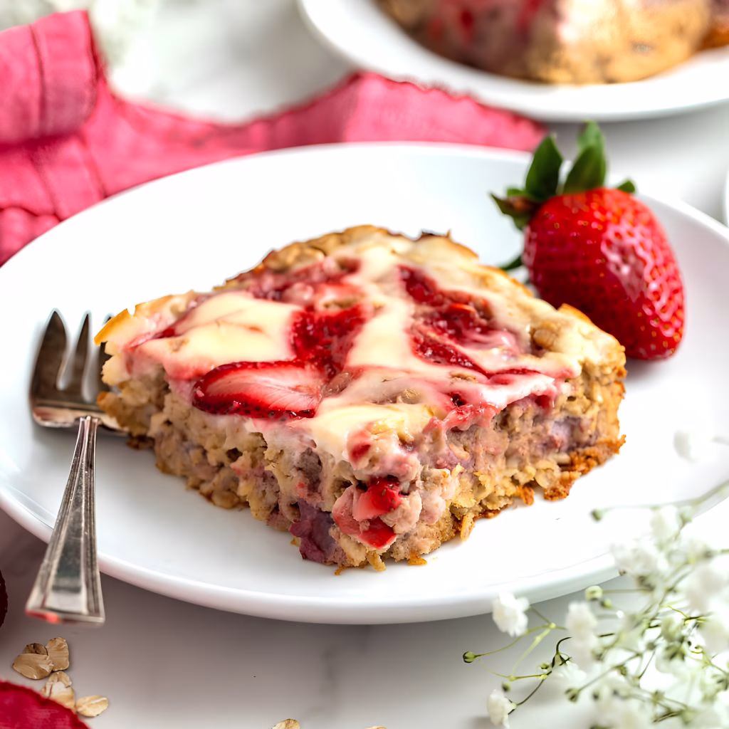 Strawberry Cheesecake Baked Oatmeal Recipe
