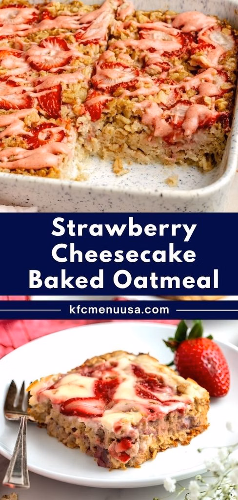 Strawberry Cheesecake Baked Oatmeal Recipe