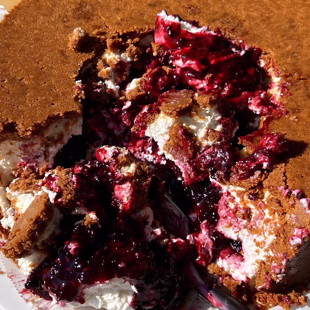 Upside-Down Triple Berry Cheesecake Recipe