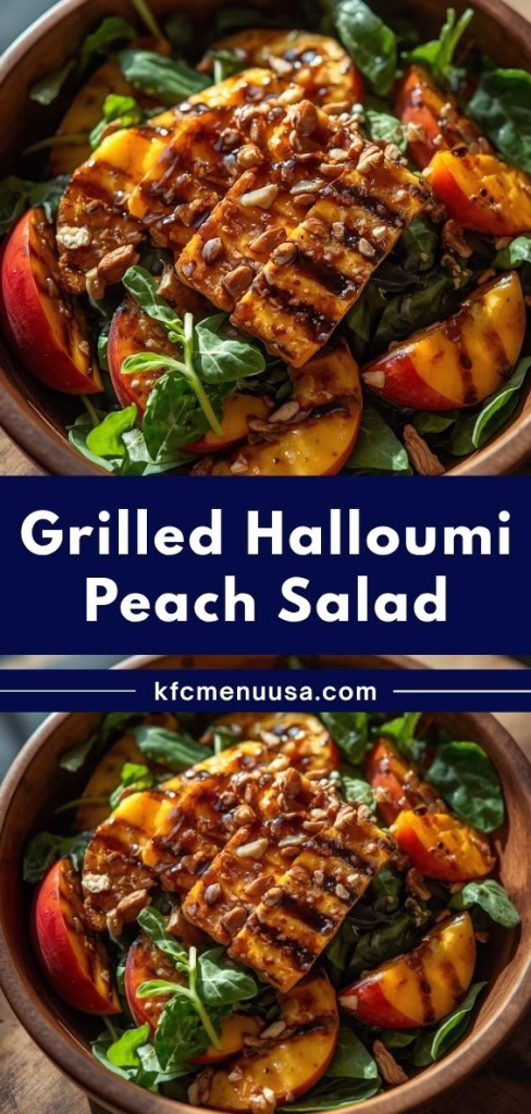 Grilled Halloumi Peach Salad Recipe