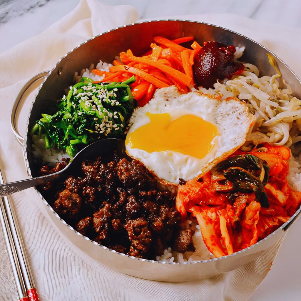 Ground Beef Bibimbap Bowl Recipe