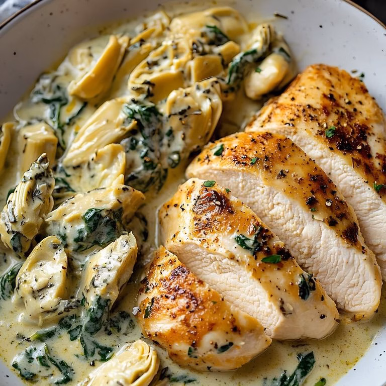 Cheesy Spinach Artichoke Chicken Recipe